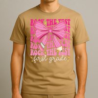 Rock The Test Day 1st Grade Teacher First Grade Testing Day T-Shirt