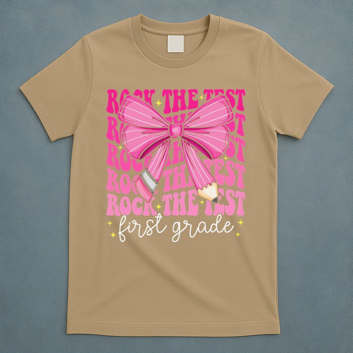Rock The Test Day 1st Grade Teacher First Grade Testing Day T-Shirt