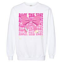 Rock The Test Day 1st Grade Teacher First Grade Testing Day Garment-Dyed Sweatshirt