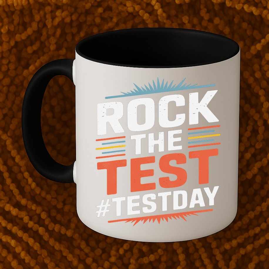 Rock The Test Outfit For Students And Teachers On Exam Day Mug