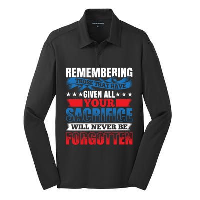 Remembering Those That Given All Memorial Day Cute Gift Silk Touch Performance Long Sleeve Polo