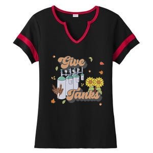 Respiratory Therapist Thanksgiving RT Nurse Super Tankful Ladies Halftime Notch Neck Tee