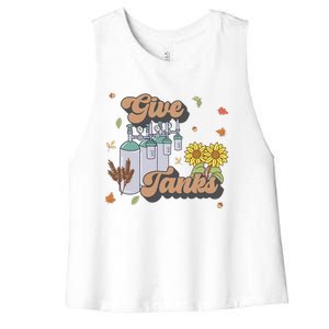 Respiratory Therapist Thanksgiving RT Nurse Super Tankful Women's Racerback Cropped Tank