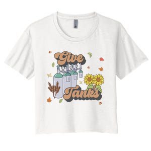 Respiratory Therapist Thanksgiving RT Nurse Super Tankful Women's Crop Top Tee