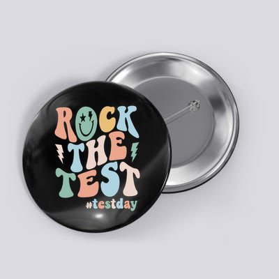 Rock The Test Testing Day Retro Motivational Teacher Student Button