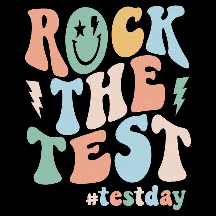 Rock The Test Testing Day Retro Motivational Teacher Student Drawstring Bag