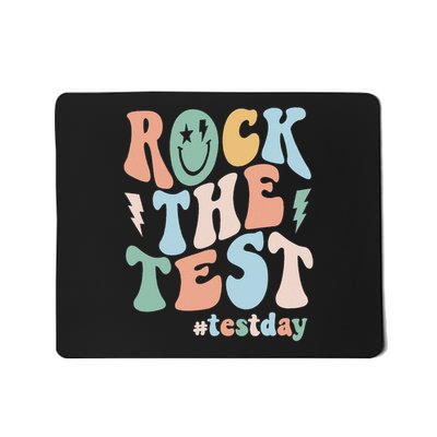 Rock The Test Testing Day Retro Motivational Teacher Student Mousepad