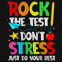 Rock The Test Don't Stress Just Do Your Best Funny Testing  Ladies PosiCharge Tri-Blend Wicking Tank