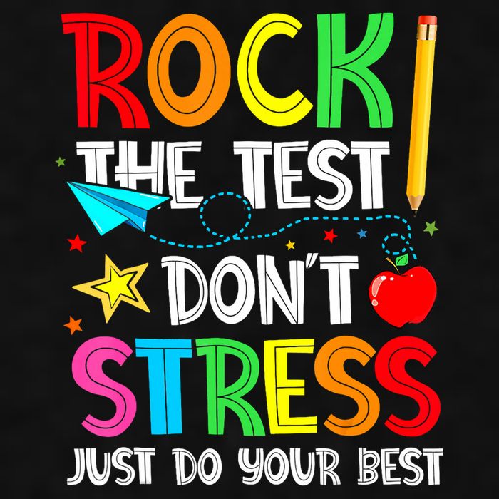 Rock The Test Don't Stress Just Do Your Best Funny Testing  Ladies PosiCharge Tri-Blend Wicking Tank