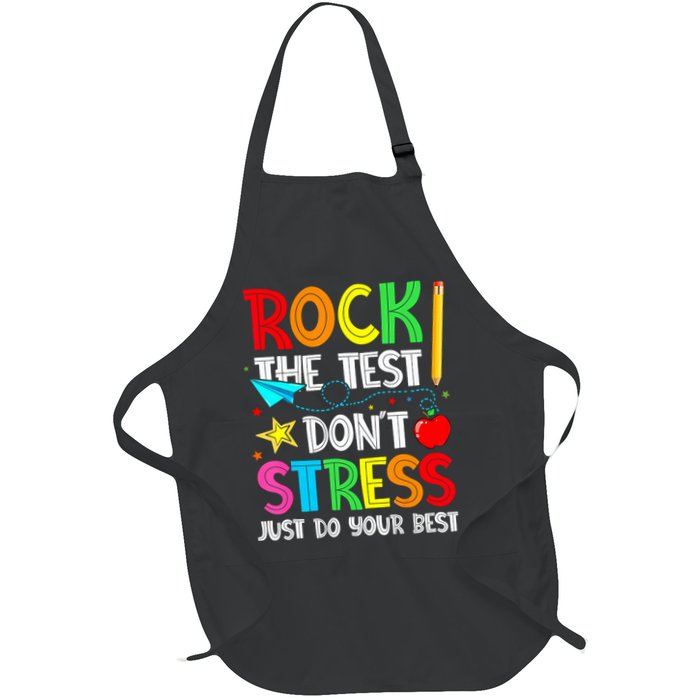 Rock The Test Don't Stress Just Do Your Best Funny Testing  Apron