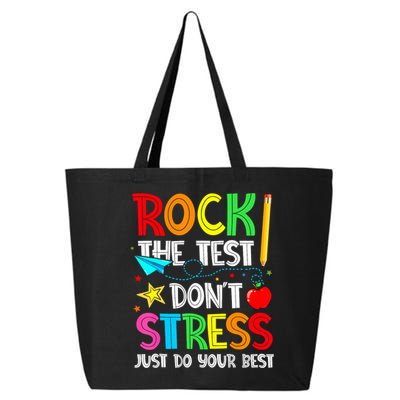 Rock The Test Don't Stress Just Do Your Best Funny Testing  25L Jumbo Tote