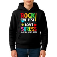Rock The Test Don't Stress Just Do Your Best Funny Testing  Kids Hoodie