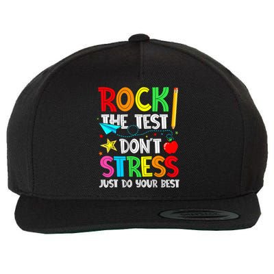 Rock The Test Don't Stress Just Do Your Best Funny Testing  Wool Snapback Cap