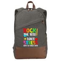Rock The Test Don't Stress Just Do Your Best Funny Testing  Cotton Canvas Backpack