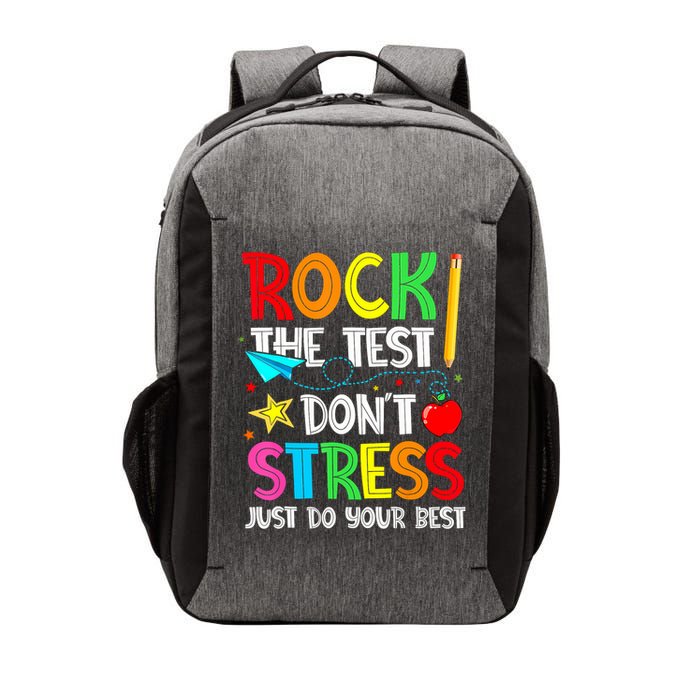 Rock The Test Don't Stress Just Do Your Best Funny Testing  Vector Backpack