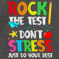 Rock The Test Don't Stress Just Do Your Best Funny Testing  Vector Backpack