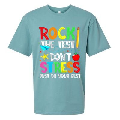 Rock The Test Don't Stress Just Do Your Best Funny Testing  Sueded Cloud Jersey T-Shirt