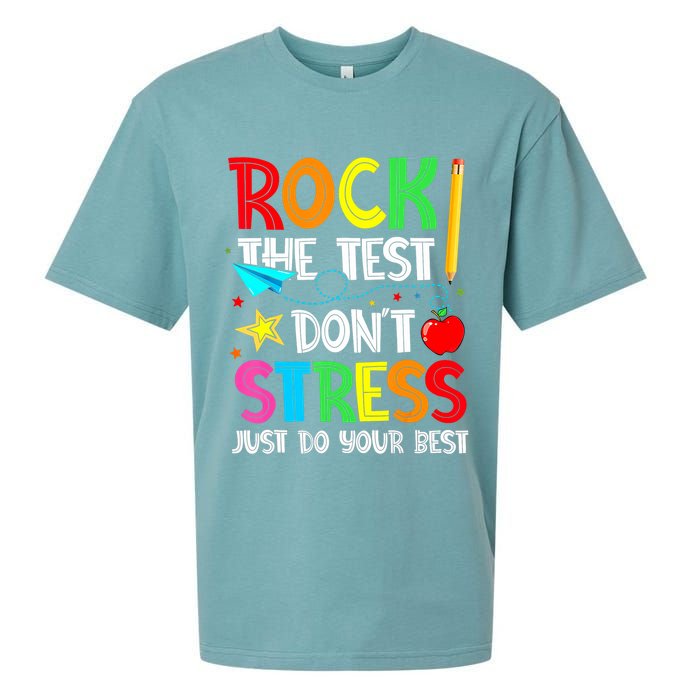 Rock The Test Don't Stress Just Do Your Best Funny Testing  Sueded Cloud Jersey T-Shirt
