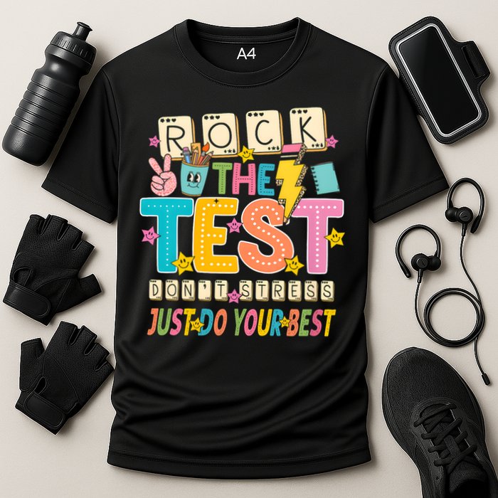 Rock The Test Don't Stress Just Do Your Best Teacher Testing Performance Shirt