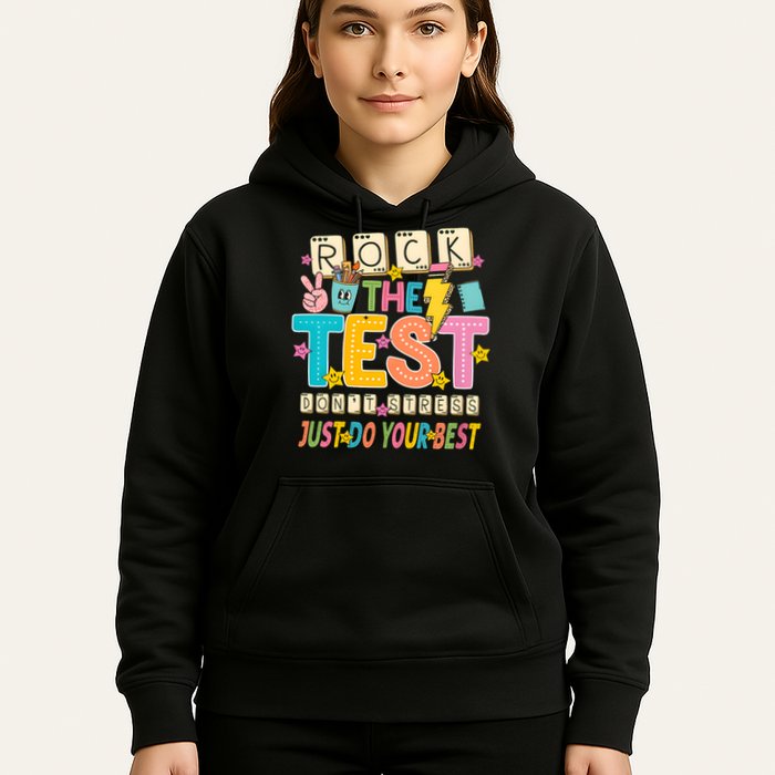 Rock The Test Don't Stress Just Do Your Best Teacher Testing Hoodie