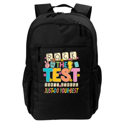Rock The Test Don't Stress Just Do Your Best Teacher Testing Backpack