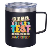 Rock The Test Don't Stress Just Do Your Best Teacher Testing 12oz Stainless Steel Coffee Mug