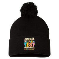 Rock The Test Don't Stress Just Do Your Best Teacher Testing Pom Pom 12in Knit Beanie