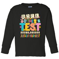 Rock The Test Don't Stress Just Do Your Best Teacher Testing Toddler Long Sleeve Shirt