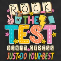 Rock The Test Don't Stress Just Do Your Best Teacher Testing Golf Towel