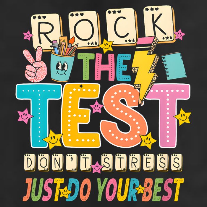 Rock The Test Don't Stress Just Do Your Best Teacher Testing Golf Towel
