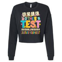 Rock The Test Don't Stress Just Do Your Best Teacher Testing Cropped Pullover Crew