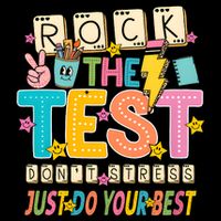 Rock The Test Don't Stress Just Do Your Best Teacher Testing Wool Snapback Cap