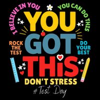 Rock The Test Dont Stress You Got This Teacher Testing Day  Drawstring Bag