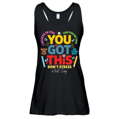 Rock The Test Dont Stress You Got This Teacher Testing Day  Ladies Essential Flowy Tank