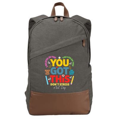 Rock The Test Dont Stress You Got This Teacher Testing Day  Cotton Canvas Backpack