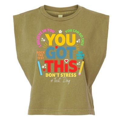 Rock The Test Dont Stress You Got This Teacher Testing Day  Garment-Dyed Women's Muscle Tee