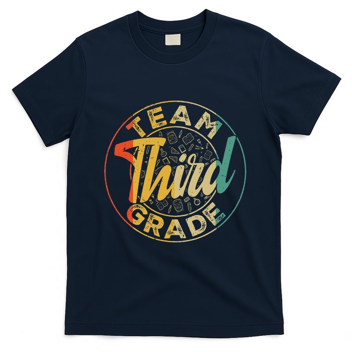 Retro Team Third Grade Back To School First Day Of School T-Shirt
