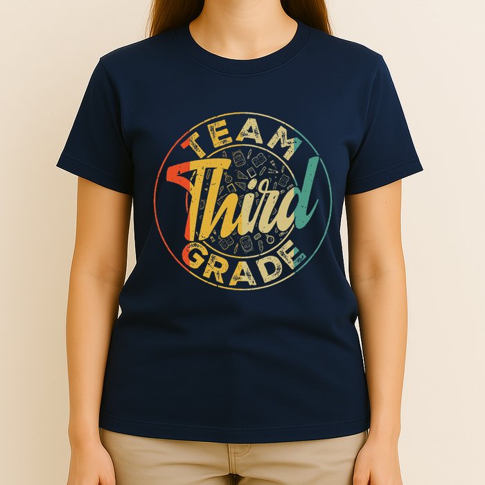 Retro Team Third Grade Back To School First Day Of School T-Shirt