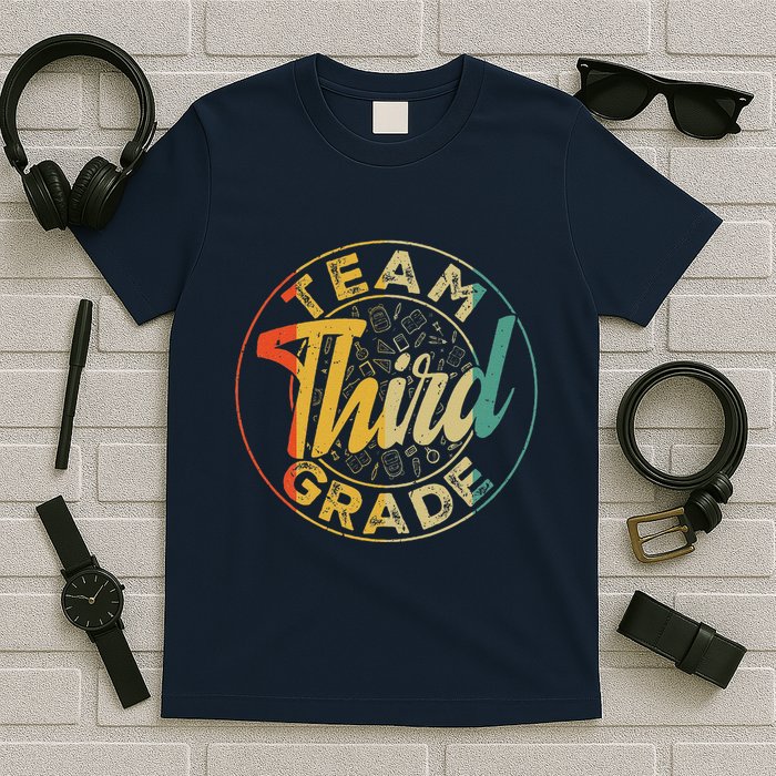 Retro Team Third Grade Back To School First Day Of School T-Shirt