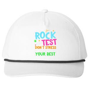 Rock The Test Don't Stress Just Do Your Best Teacher Snapback Five-Panel Rope Hat