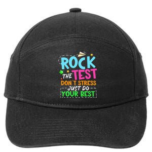 Rock The Test Don't Stress Just Do Your Best Teacher 7-Panel Snapback Hat