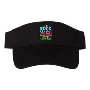 Rock The Test Don't Stress Just Do Your Best Teacher Valucap Bio-Washed Visor