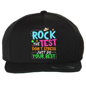 Rock The Test Don't Stress Just Do Your Best Teacher Wool Snapback Cap