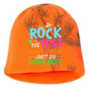 Rock The Test Don't Stress Just Do Your Best Teacher Kati - Camo Knit Beanie