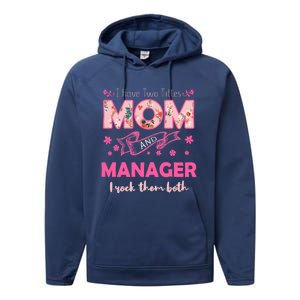 Rock Two Titles Mom And Ager Happy MotherS Day Great Gift Performance Fleece Hoodie