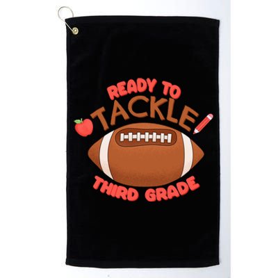 Ready To Tackle 3rd Grade Football First Day School Platinum Collection Golf Towel