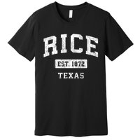 Rice Texas Tx Vintage Sports Established Premium T-Shirt