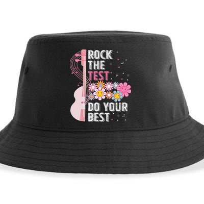 Rock The Test Do Your Best Testing Day Teachers Students Sustainable Bucket Hat