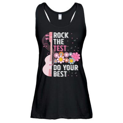 Rock The Test Do Your Best Testing Day Teachers Students Ladies Essential Flowy Tank