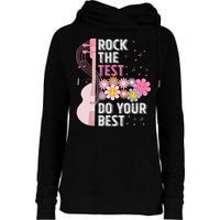 Rock The Test Do Your Best Testing Day Teachers Students Womens Funnel Neck Pullover Hood